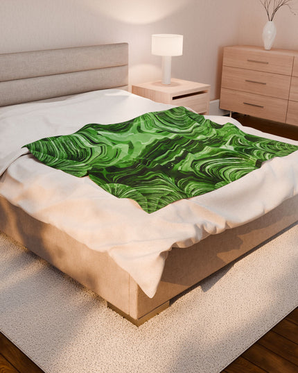 Uzi Spiral Mint Pastel Velveteen Plush Blanket, 50" x 60"