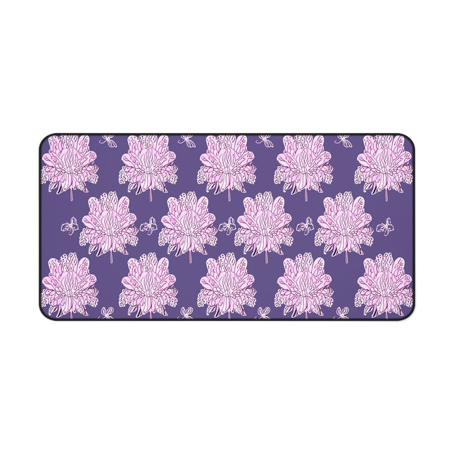 Magenta Floral Butterflies 16" x 32" Desk Mat