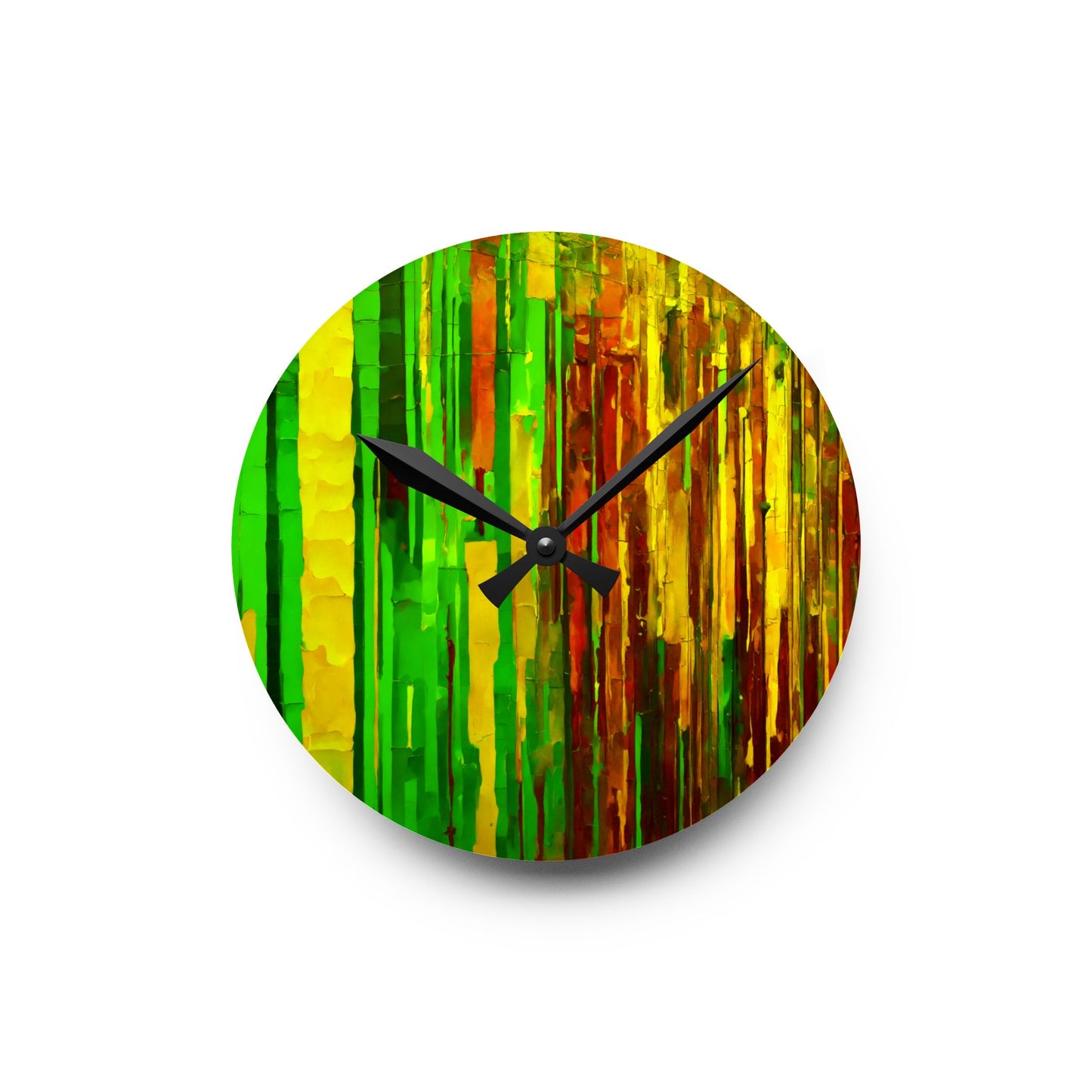 Striped Beta Acrylic Round Wall Clock, 8" x 8"