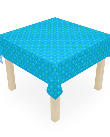 Light Blue Star-crossed Bodies Tablecloth, 55" x 55"