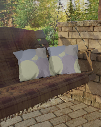 Pastel Soft Blue and Soft White Patches 16" x 16" Outdoor Pillows