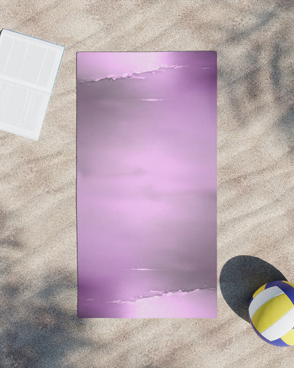 Dark Pink Sea Amethyst Fog Beach Towel, 24" x 44"