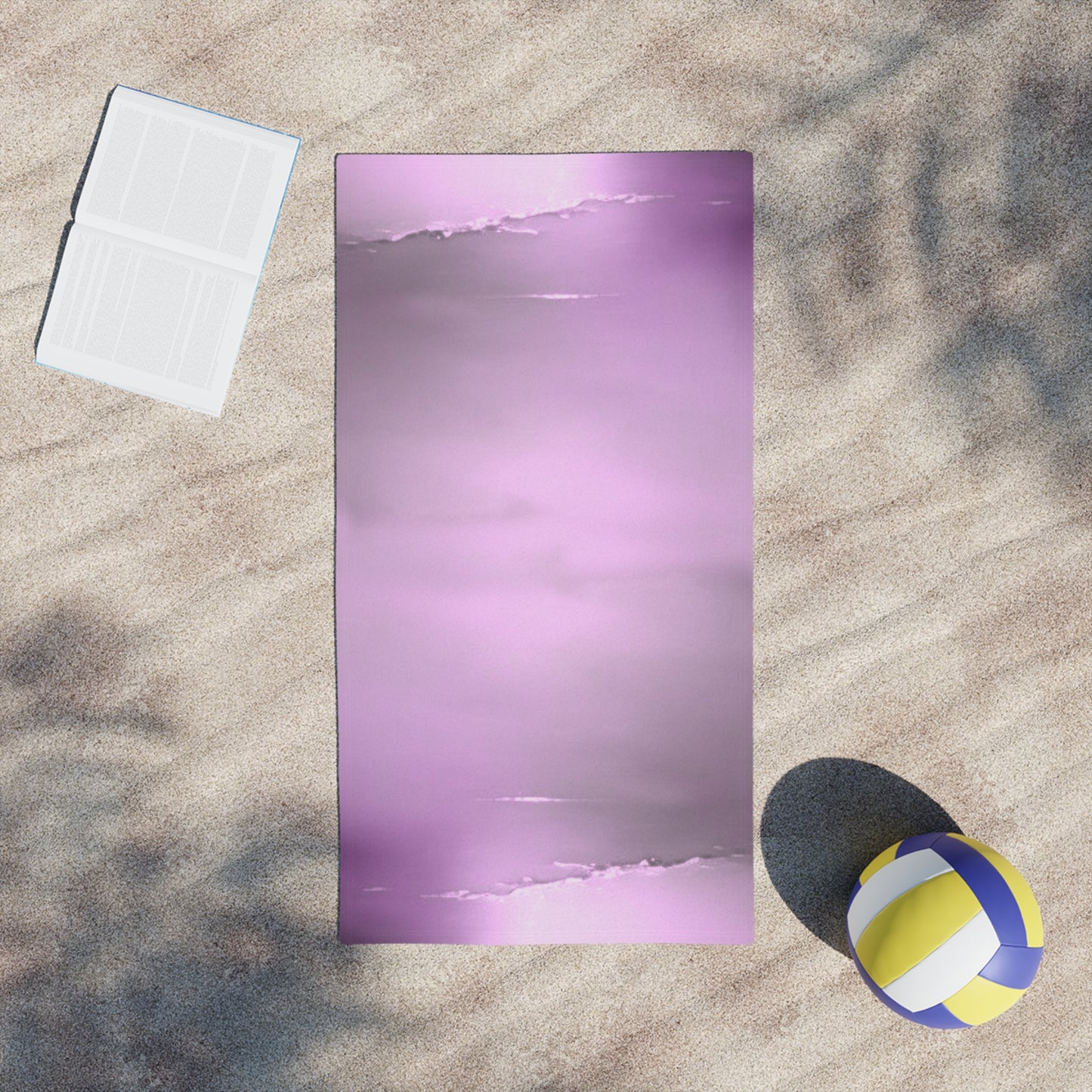 Dark Pink Sea Amethyst Fog Beach Towel, 24" x 44"