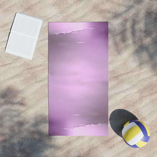 Dark Pink Sea Amethyst Fog Beach Towel, 24" x 44"