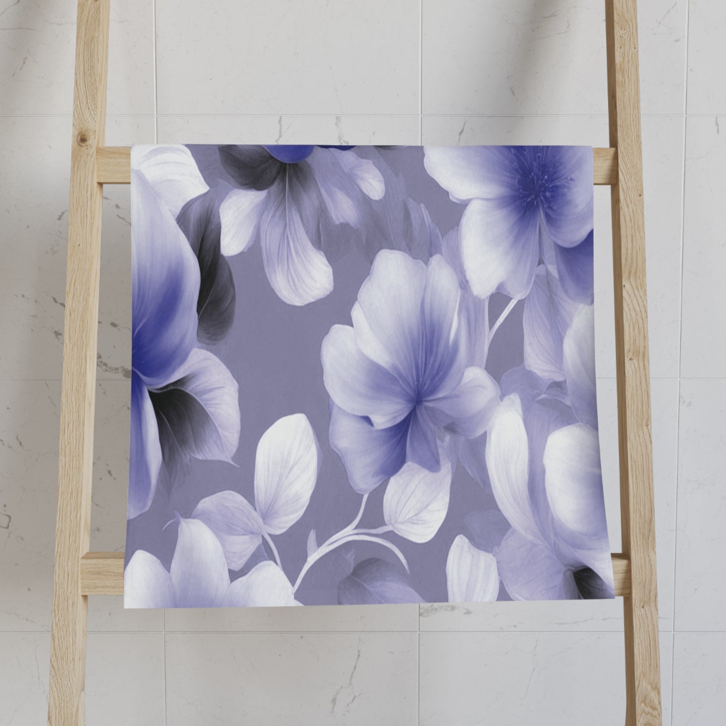Indigo Blossom Floral Bunch Hand Towel, 16" x 28"