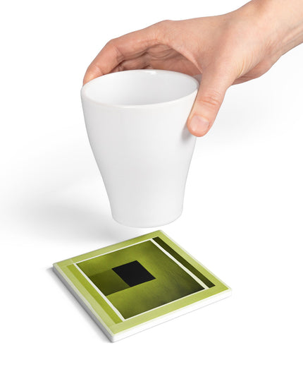 Lemongrass Shadow 4" x 4" Square Ceramic Coaster