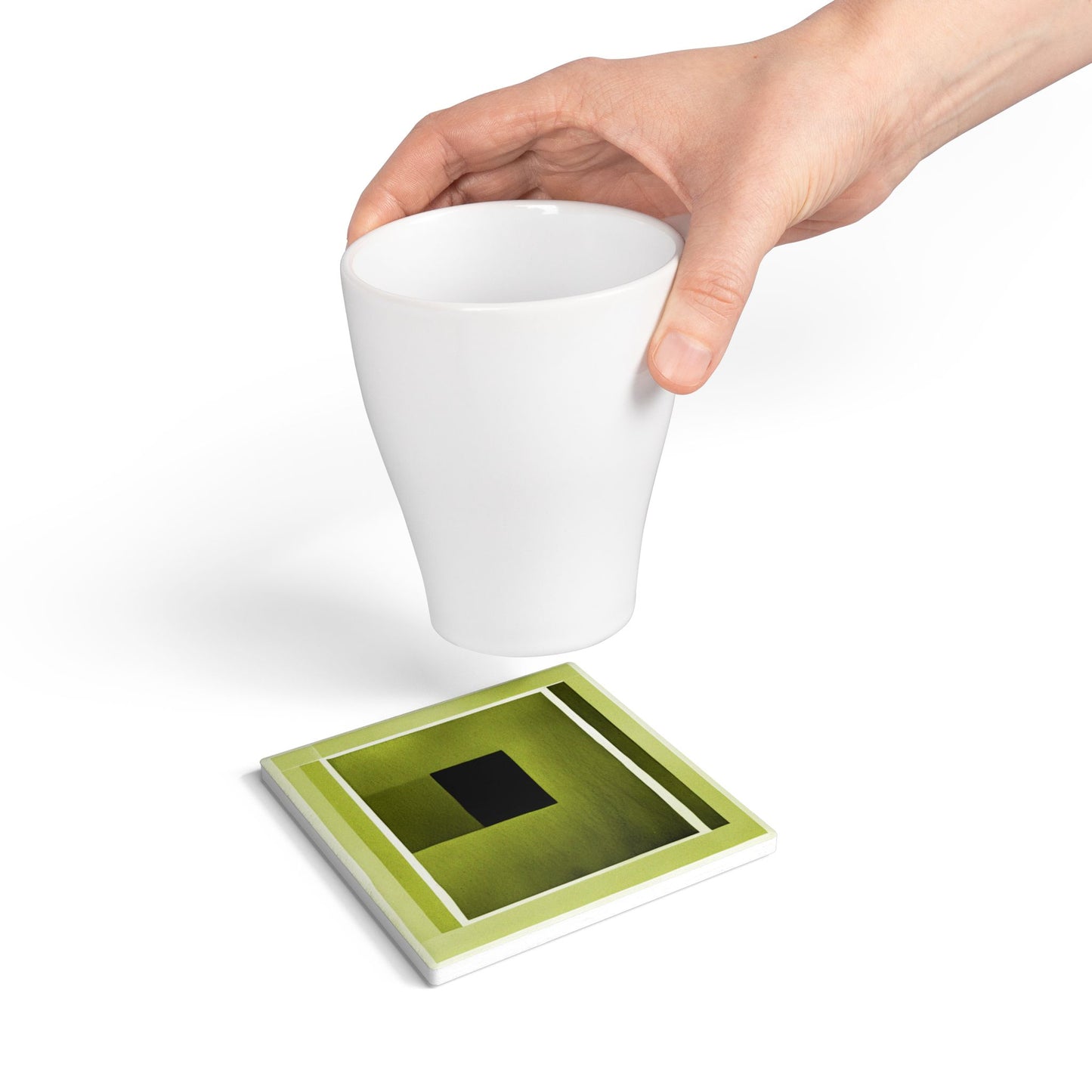 Lemongrass Shadow 4" x 4" Square Ceramic Coaster