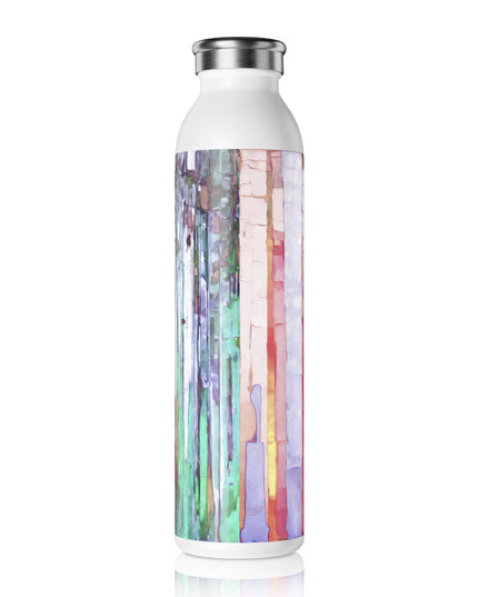 Striped Pastels Slim Water Bottle, 20 oz White