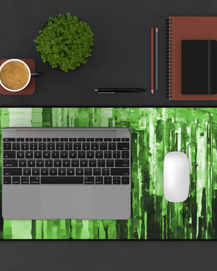 Striped Mint Pastel 12" x 22" Desk Mat