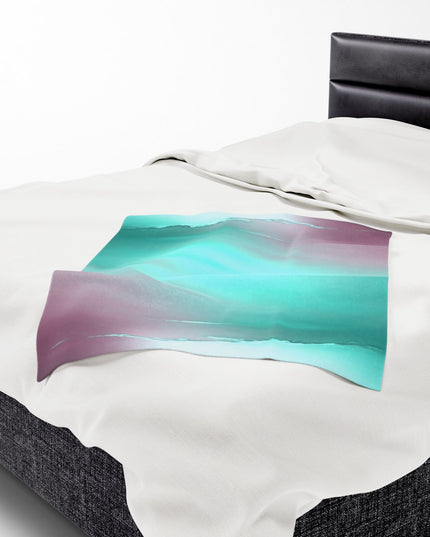 Green Sea Lavender Fog Velveteen Plush Blanket, 30" x 40"
