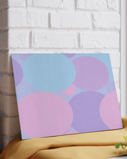 Pastel Purple and Mauve Patches 8" x 11" Glass Cutting Board