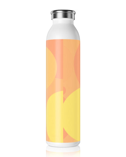 Pastel Bright Oranges Patches Slim Water Bottle, 20 oz White