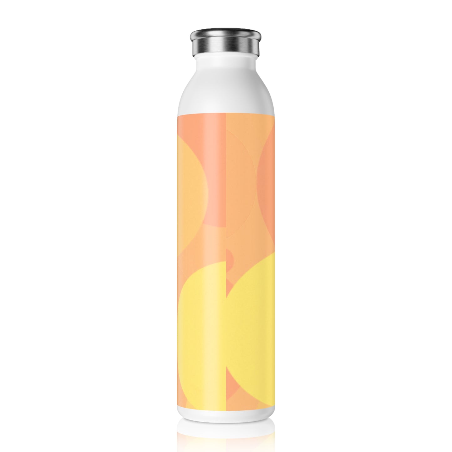 Pastel Bright Oranges Patches Slim Water Bottle, 20 oz White