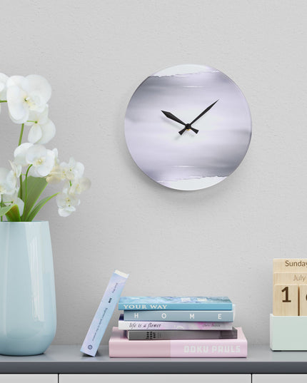 Sephia Sea Dark Fog Acrylic Wall Clock, Round or Square, 10.75" x 10.75"