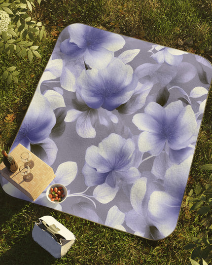Indigo Blossom Floral Bunch 61" × 51" Picnic Blanket