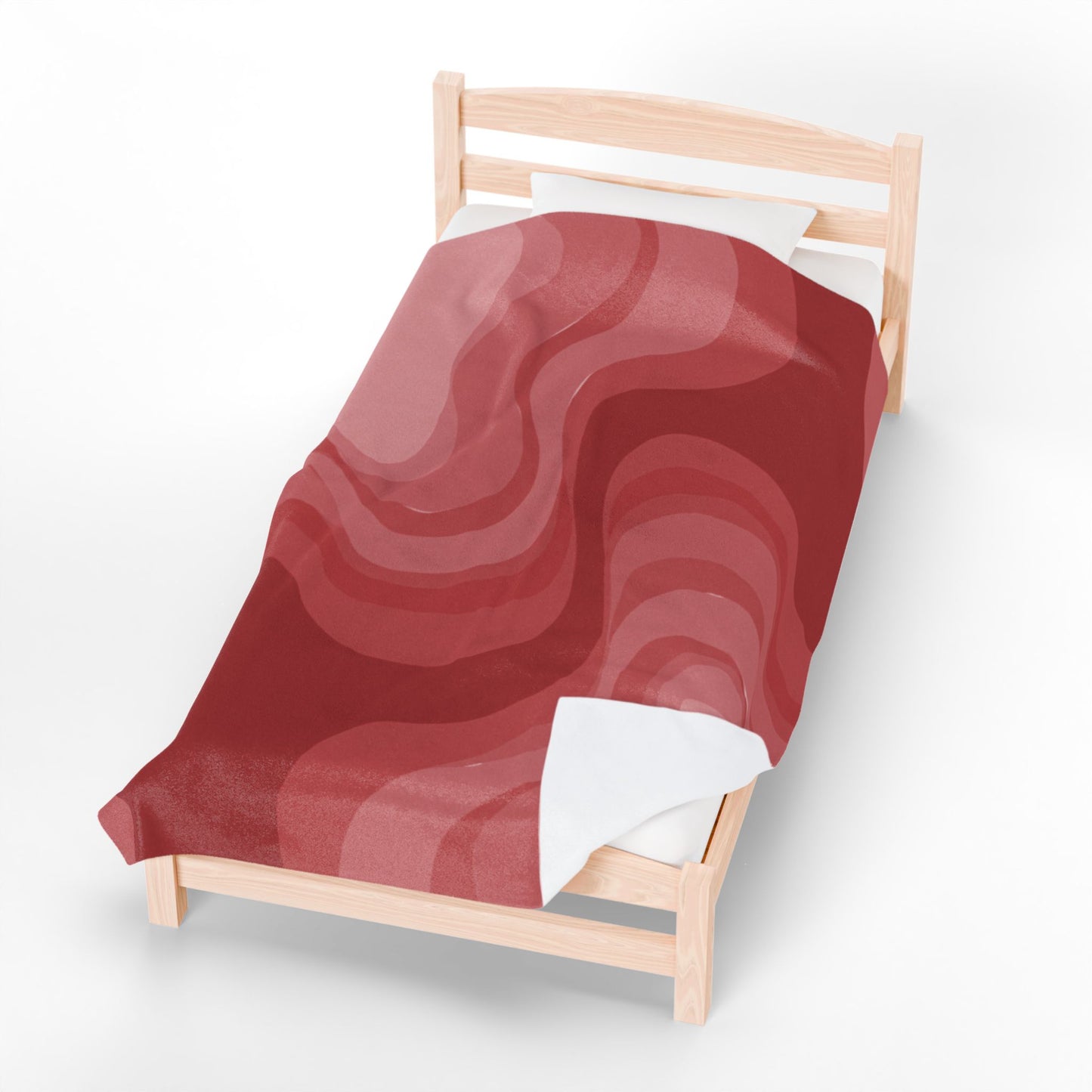 Power Red Wavey Velveteen Plush Blanket, 60" x 80"