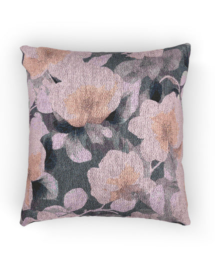 Peach Florals Woven Pillow, 17" x 18"