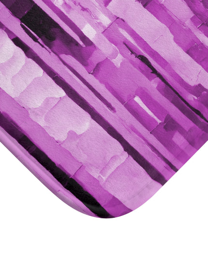 Striped Powder Lavender Bath Mat, 24" x 17"