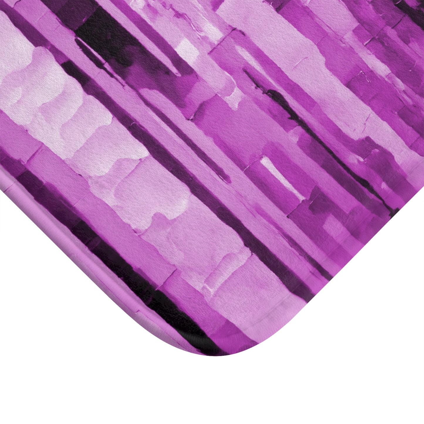 Striped Powder Lavender Bath Mat, 24" x 17"