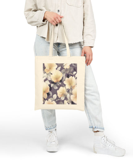 White Blush Floral Bunch Cotton Canvas Tote Bag