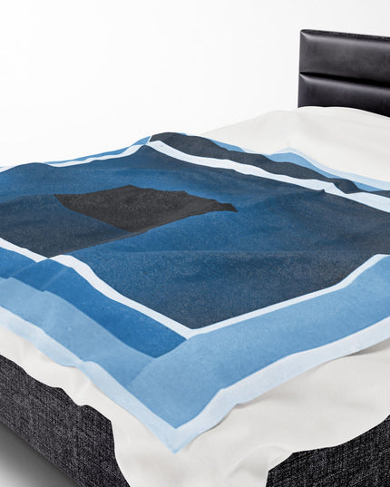 Blue Shadow Velveteen Plush Blanket, 60" x 80"