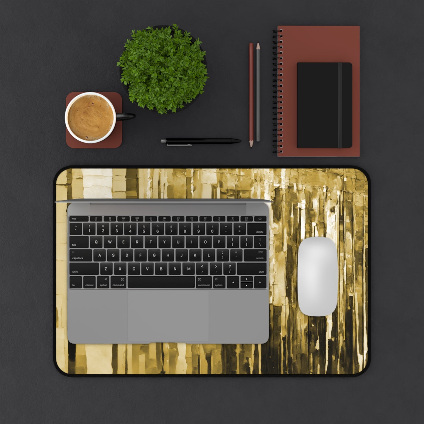 Striped Light Brown 12" x 18" Desk Mat