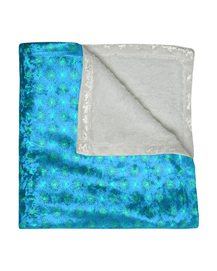 Blue Green Star-crossed Bodies Crushed Velvet Blanket, 50" x 60"