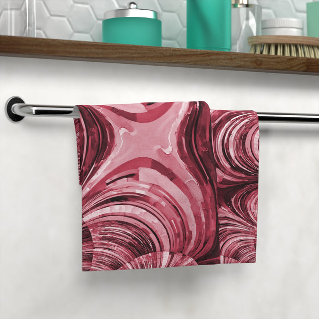 Uzi Spiral Ruby Face Towel, 13" x 13"