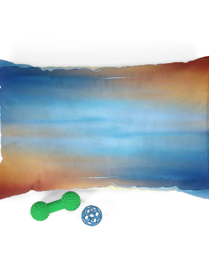 Blue Sea Red Orange Fog 28" × 18" Pet Bed
