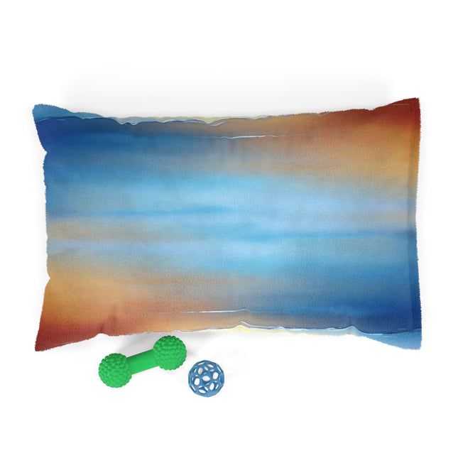 Blue Sea Red Orange Fog 28" × 18" Pet Bed