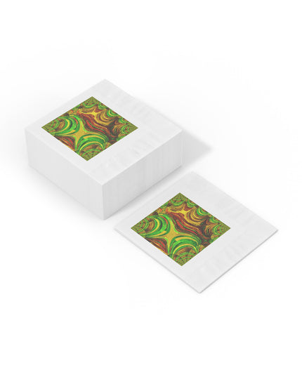 Uzi Spiral Beta White Coined Napkins, 4.8" x 4.8"