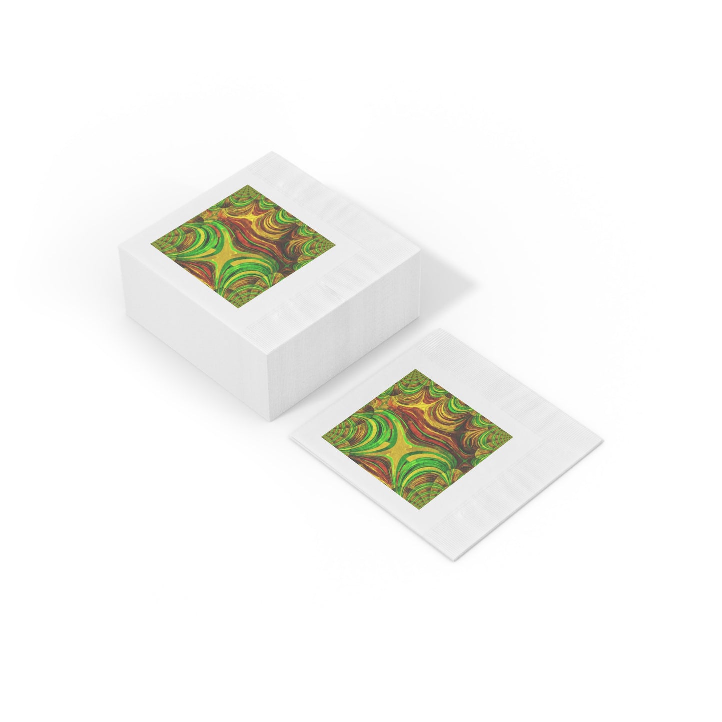 Uzi Spiral Beta White Coined Napkins, 4.8" x 4.8"