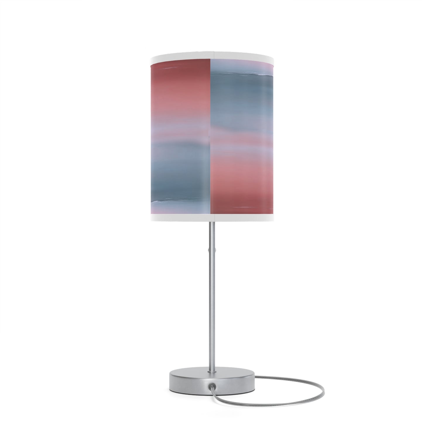 Gray Sea Pink Fog Table Lamp on a White or Silver Stand, US|CA plug