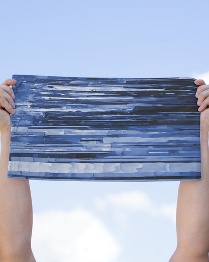 Striped Deep Blue Rally Towel, 11" x 18"
