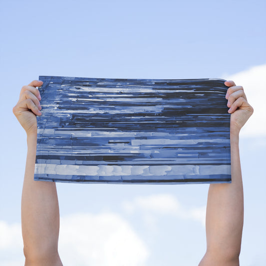 Striped Deep Blue Rally Towel, 11" x 18"