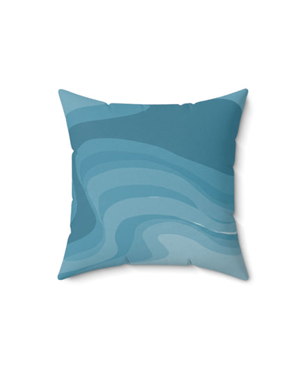 Sky Blue Wavey 14" x 14" Faux Suede Square Pillow