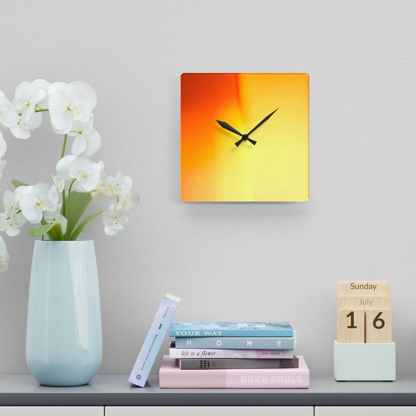 Phoenix Fade Acrylic Wall Clock, Round or Square, 10.75" x 10.75"