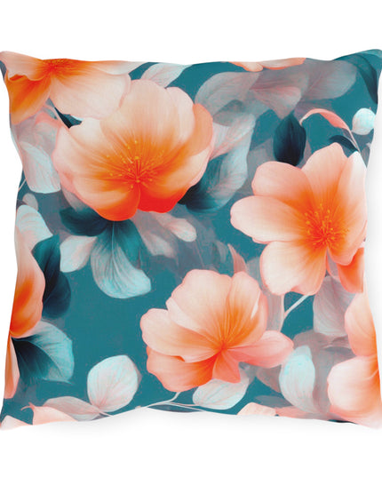 Orange Blossom Floral Bunch Outdoor Pillow, 16" x 16"