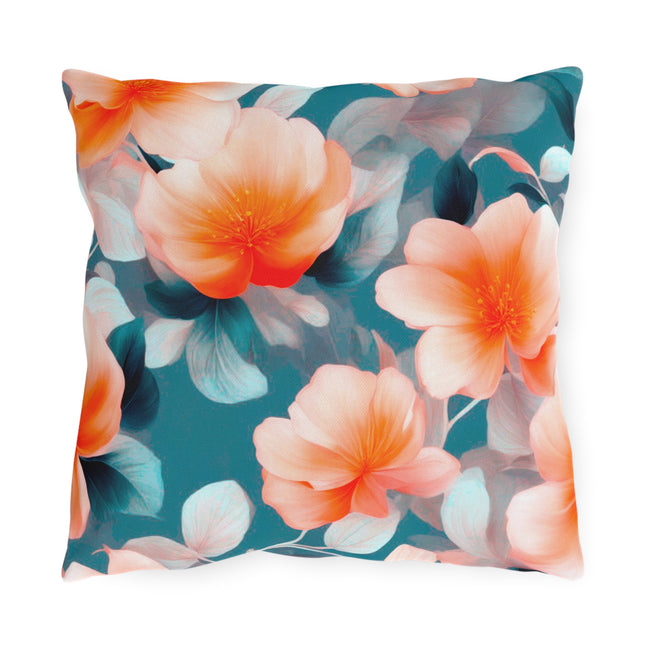 Orange Blossom Floral Bunch Outdoor Pillow, 16" x 16"