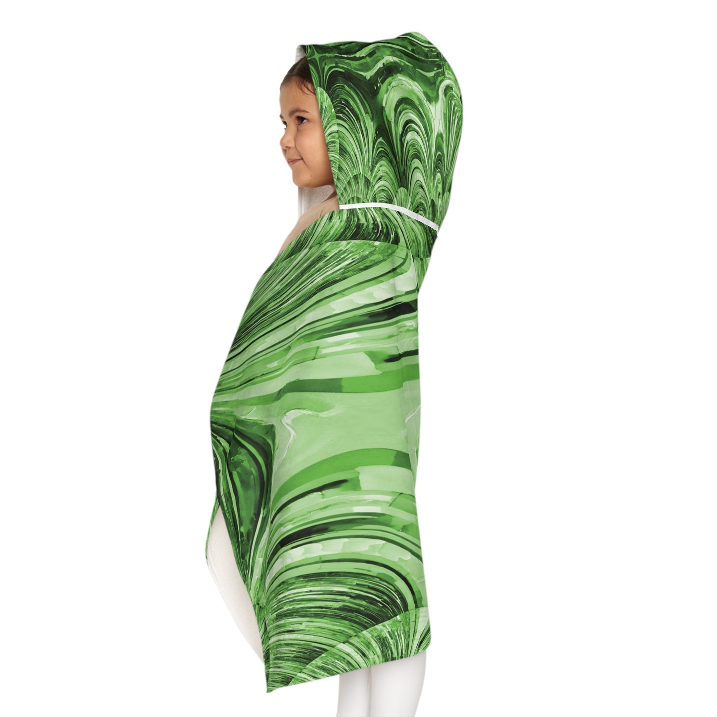 Uzi Spiral Mint Pastel Youth Hooded Towel, 24" x 48"