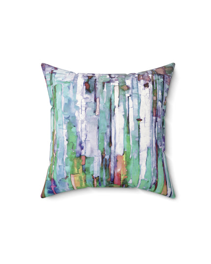 Striped Pastels 14" x 14" Faux Suede Square Pillow