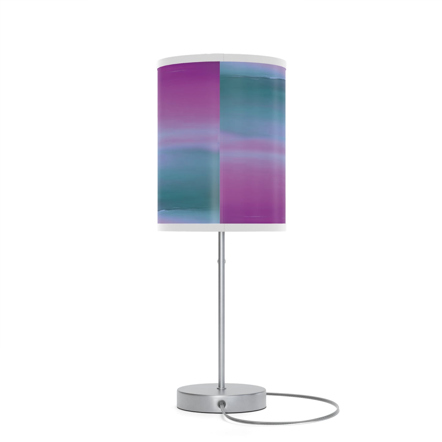 Dark Blue Green Sea Purple Fog Table Lamp on a White or Silver Stand, US|CA plug