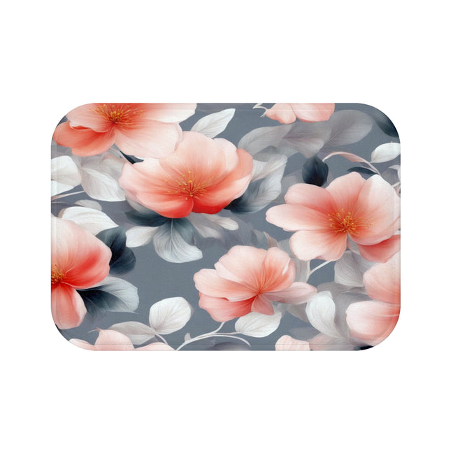 Red Blossom Floral Bunch 24" x 17" Bath Mat