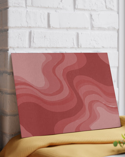 Power Red Wavey 8" x 11" Glass Cutting Board
