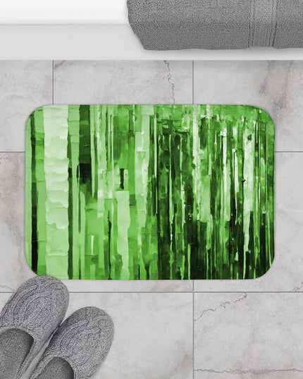 Striped Mint Pastel Bath Mat, 24" x 17"