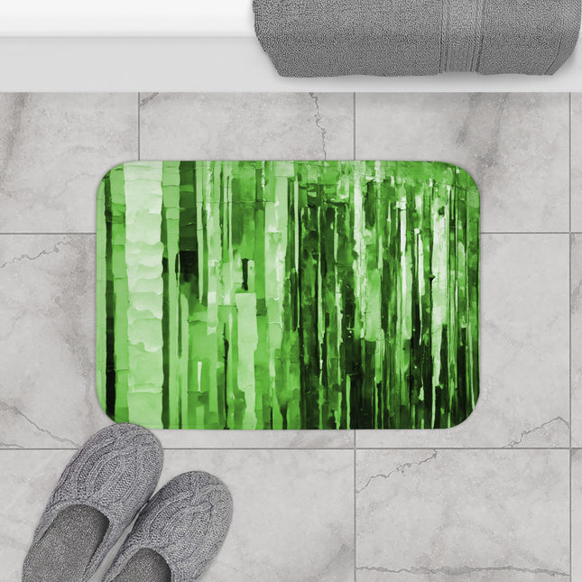 Striped Mint Pastel Bath Mat, 24" x 17"