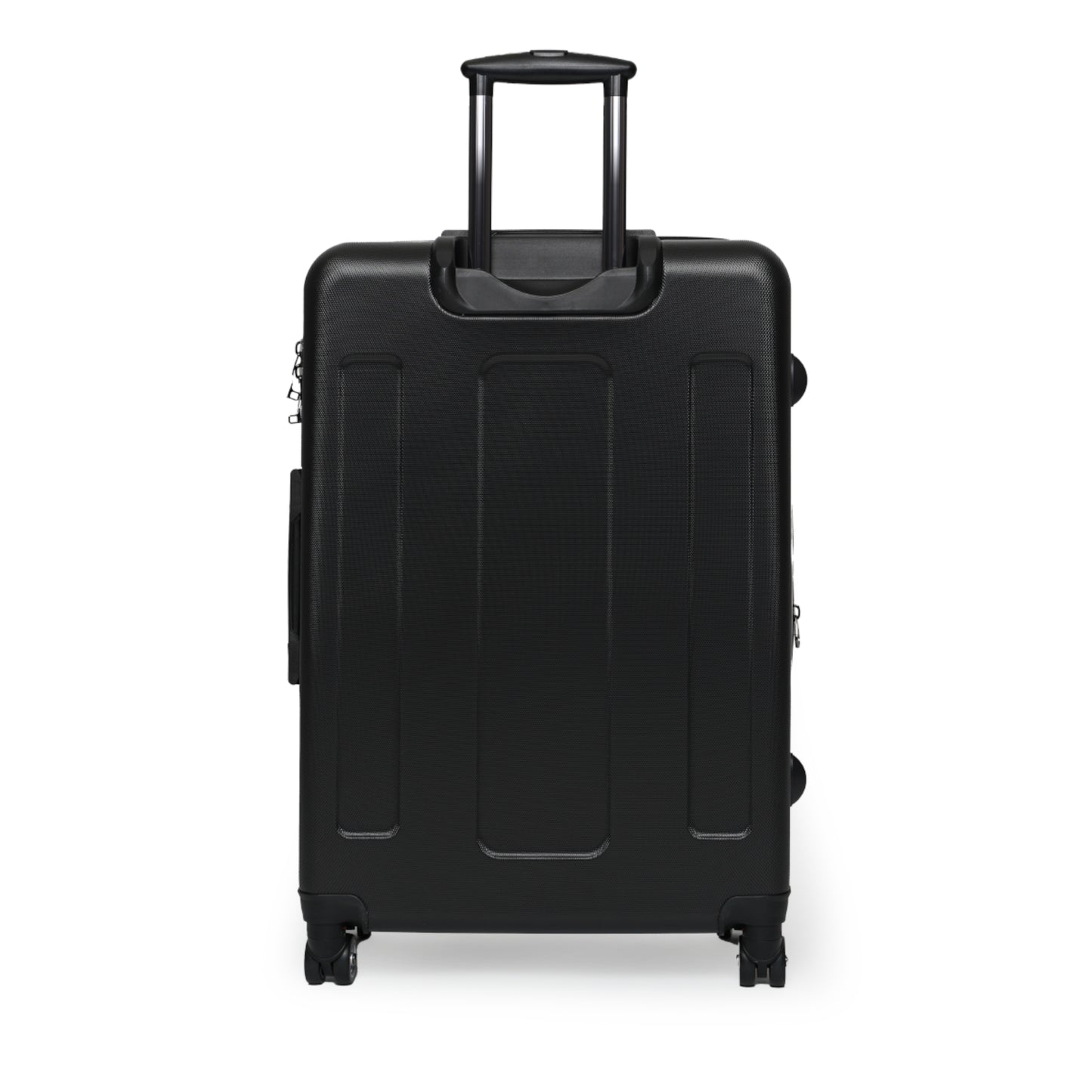 Gray Sea Pink Fog Large Suitcase with built in lock, 4 double-wheels, telescopic handle, and ABS back hard-shell