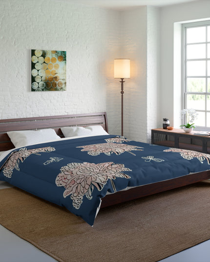 Rose White Floral Butterflies 104" × 88" Comforter