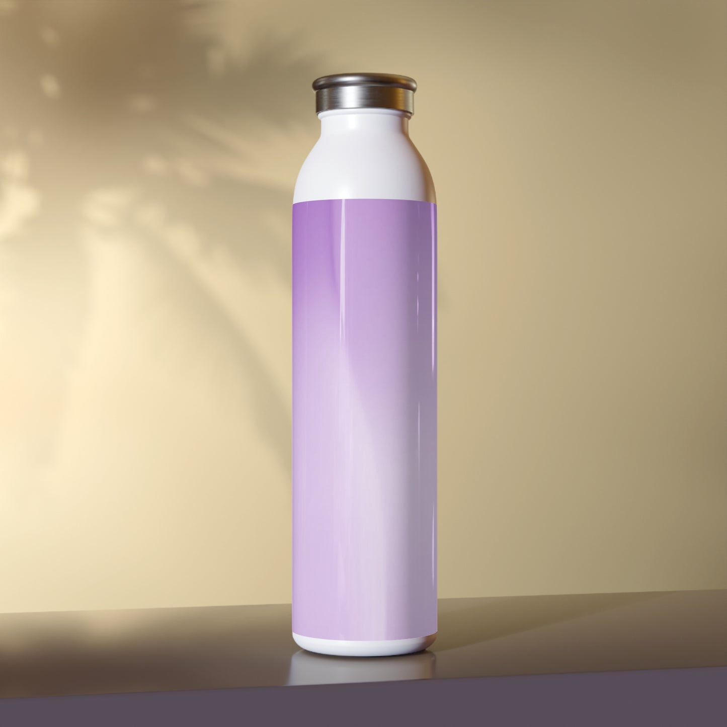 Soft Lavender Fade Slim Water Bottle, 20 oz White