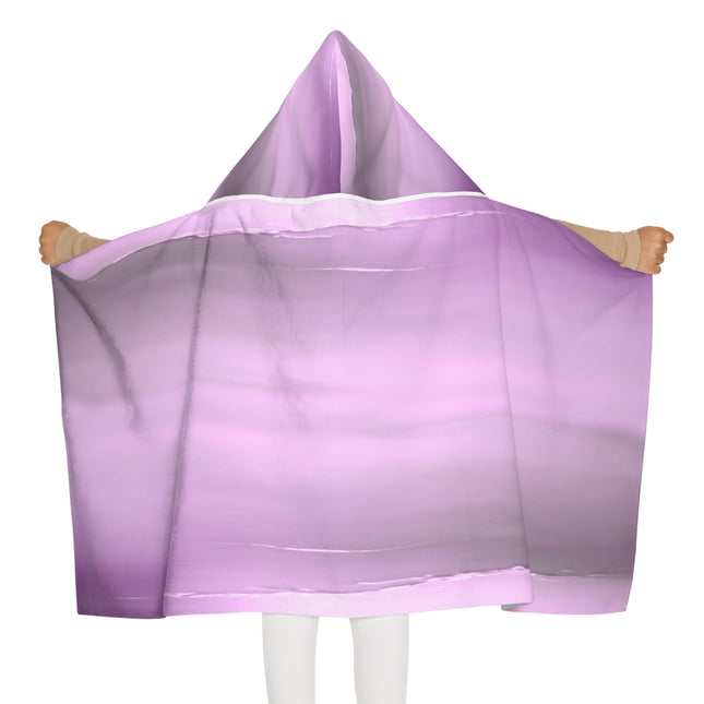 Dark Pink Sea Amethyst Fog Youth Hooded Towel, 24" x 48"
